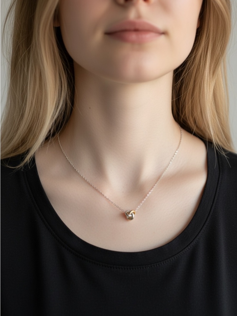 10/8 Delicate Gold Knot Pendant Necklace - Women Jewelry